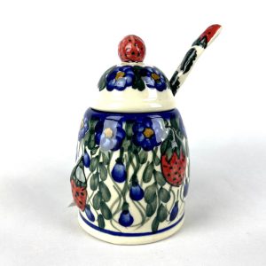 Bunzlau Suikerpot 5 - Suikerpot 5 (Bunzlau). Bunzlau Suikerpot 5 Unikat Uniek suikerpotje met bijpassend lepeltje Fabriek: Andy.