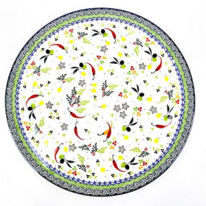 D53 Bunzlau Pizzabord U4843 Unikat 33 cm - D53 (Bunzlau). D53 Bunzlau Pizzabord U4843 Unikat D53 1ste qlty  Serving platter Te gebruiken als pizza bord