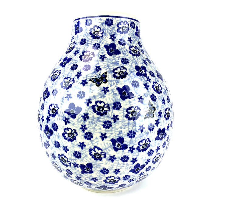 F14 Bunzlau middel grote vaas 1441X - F14 (Bunzlau). Bunzlau middel grote vaas 1444X 1e Qlty Prachtige zeer middel grote bloemenvaas diameter hals 9