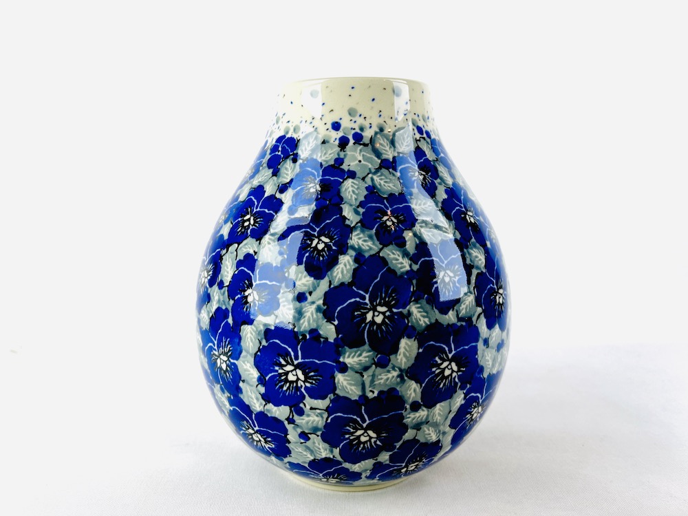 F15 Bunzlau kleine vaas Unikat U4826 - F15 (Bunzlau). F15 Bunzlau kleine vaas Unikat U4826 1e Qlty Prachtige middel grote bloemenvaas diameter hals 8 cm.