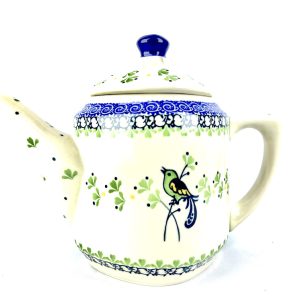 F94 Bunzlau Theepot groene vogel - F94 (Bunzlau). F94 Bunzlau Theepot groene vogel Nieuw model theepot Voor 6 a 7 kopjes thee.