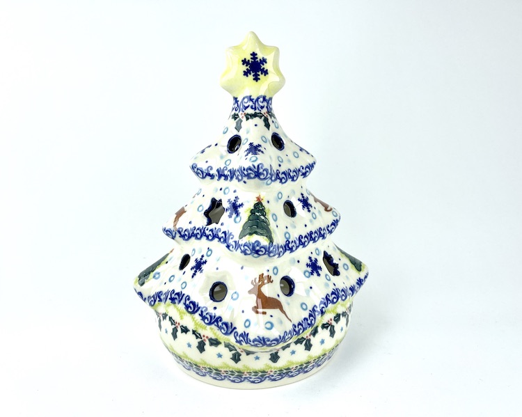 KB 12  Bunzlau Kerstboom  - KB 12 (Bunzlau). KB 12 Bunzlau Kerstboom  Hier kan een waxinelichtje  Fabriek: VENA.