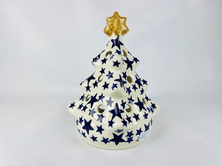 KB 6  Bunzlau Kerstboom  - KB 6 (Bunzlau). KB 6  Bunzlau Kerstboom  Unikat: 1e Qlty Hier kan een waxinelichtje in.