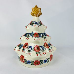 KB 7  Bunzlau Kerstboom XX - KB 7 (Bunzlau). KB 7  Bunzlau Kerstboom XX Unikat: 1e Qlty Hier kan een waxinelichtje in.