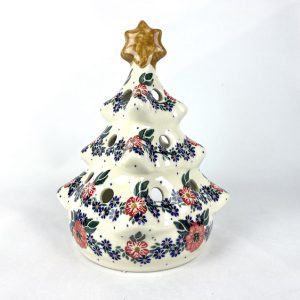 KB 9  Bunzlau Kerstboom X - KB 9 (Bunzlau). KB 9  Bunzlau Kerstboom X Unikat: 1e Qlty Hier kan een waxinelichtje in.