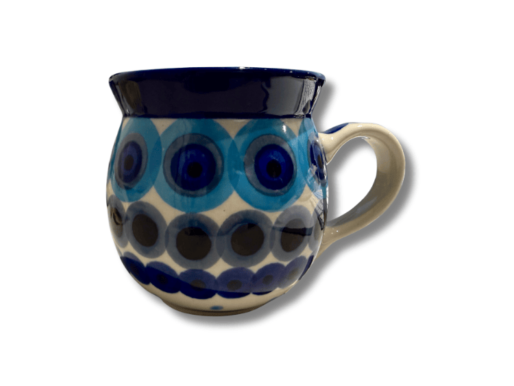 005 Bunzlau Bolle Mok 2148X Big Dots 240 ml - 005 (Bunzlau). 005 Bunzlau Bolle Mok Big Dots 2148X 240 ml 005 Boerenmok / Farmersmug met een bol buikje.
