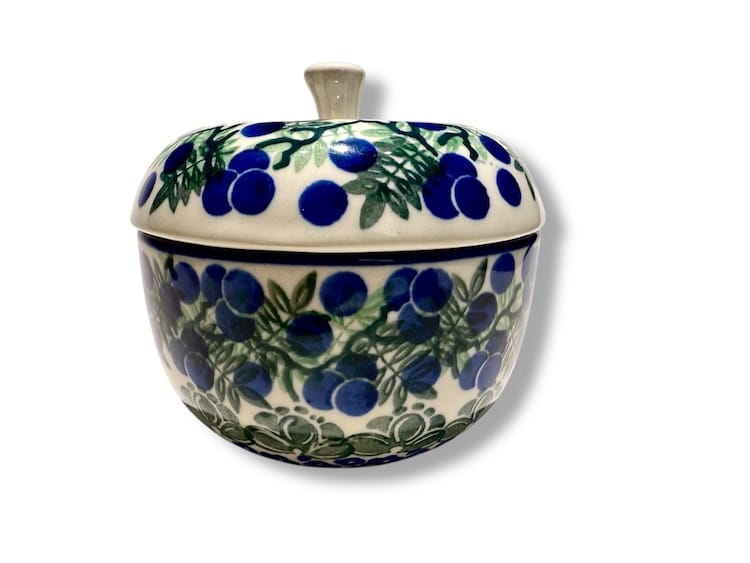 A38 Bunzlau Appelpot klein 1413X - A38 (Bunzlau). Bunzlau Appelpot 1413X klein A38 Klein model Potje voor een gepofte kleine appel Of als snoeppot