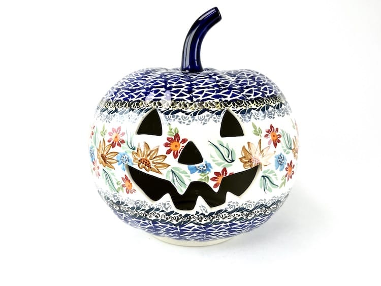 Bunzlau pompoen XXX8 - pom XXX8 (Bunzlau). Bunzlau pompoen XXX8 Unikat Waxinelicht Niet alleen leuk voor Halloween Mooi als sfeermaker in en om huis.