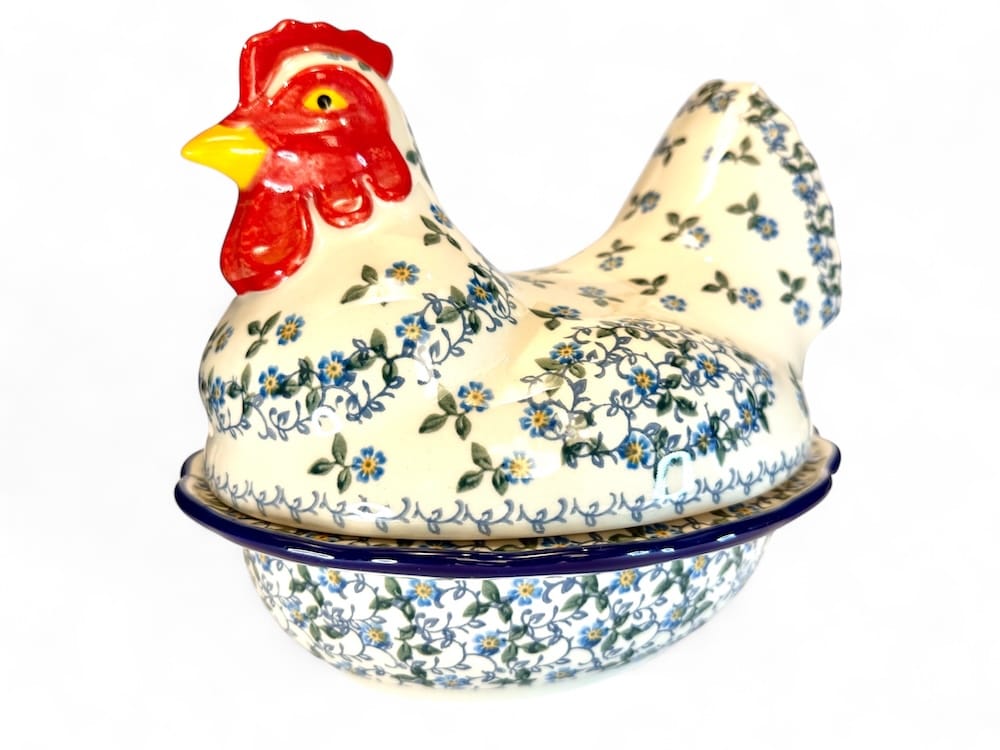 D43 Bunzlau Kip - Dekschaal 1821X - D43 (Bunzlau). D43 Bunzlau Kip - dekschaal 1821X Ovenschaal Prachtige dekschaal