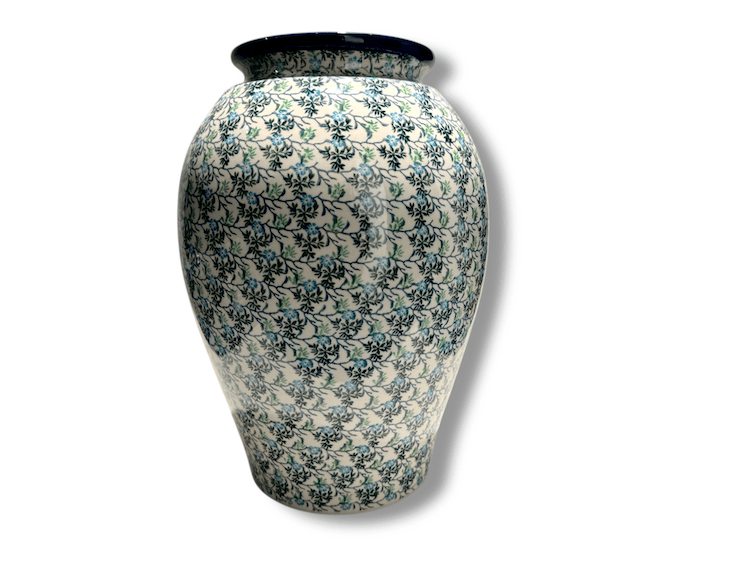 012 Bunzlau grote vaas 2860X - 012 (Bunzlau). Bunzlau grote vaas 2860X prachtige grote bloemenvaas diameter hals 13 cm.