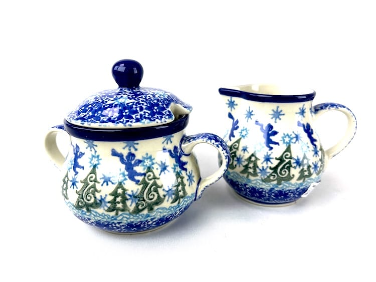 035 091 Bunzlau Roomstel Kleine Suikerpot&Melkkannetje 1675X - 035 091 Roomstel  (Bunzlau). 035 091 Bunzlau Roomstel Suikerpot Klein& Melkkannetje 1675 Kleine suikerpot & melkkannetje Suikerpotje Hoogte 10 cm inhoud 200 ml Melkkannetje Hoogte