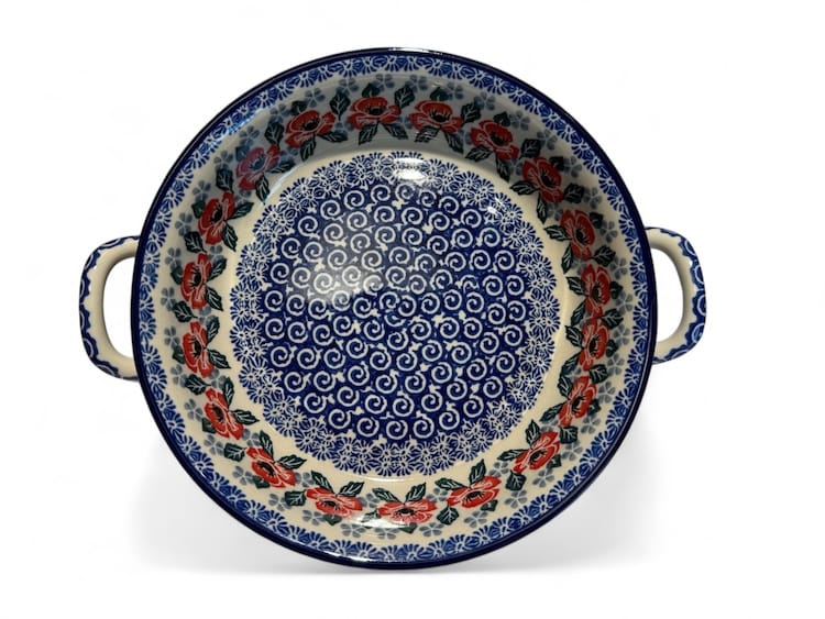 419 Bunzlau Ronde Schaal 1490X Ø 21 cm - 419 (Bunzlau). 419 Bunzlau Ronde Schaal Met Open Handvat 1490X Ø 21  Inhoud; 1 Liter Kleine ronde schaal met de handige greepjes Kleine oven gerechtjes