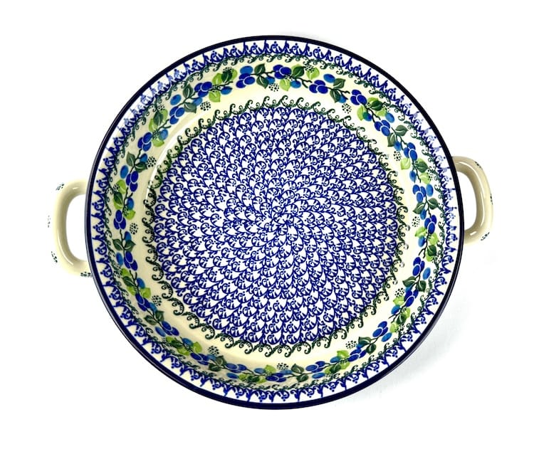420 Bunzlau Ronde schaal met open handvaten 1416X  - 420 (Bunzlau). 420 Bunzlau Ronde schaal met open handvaten 1416X&nbsp; Groot formaat ovenschaal