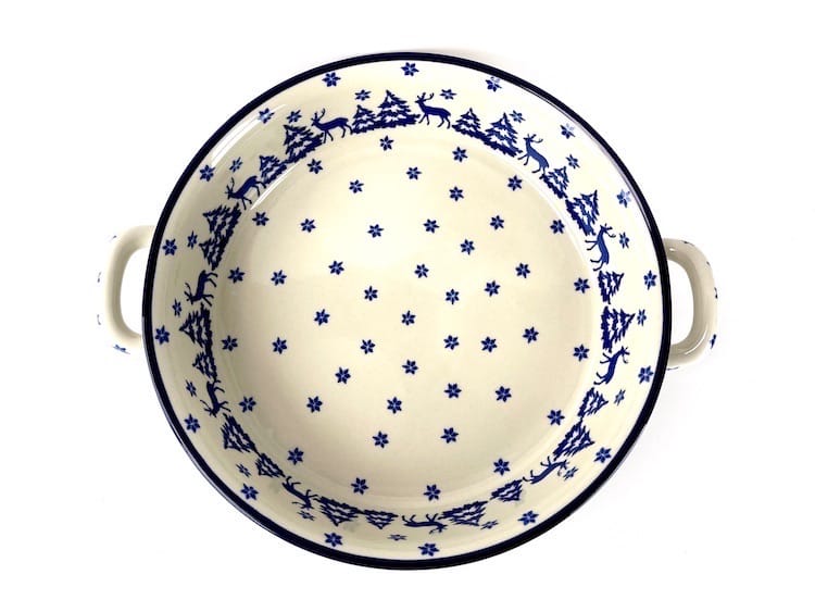 420 Bunzlau Ronde schaal met open handvaten 1931X  - 420 (Bunzlau). 420 Bunzlau Ronde schaal met open handvaten 1931X  Groot formaat ovenschaal