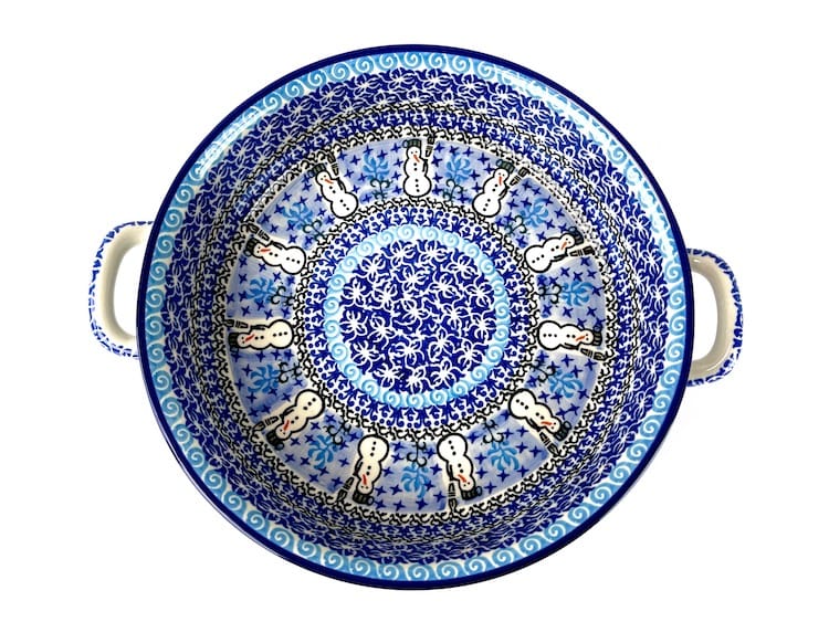 420 Bunzlau Ronde schaal met open handvaten Unikat U1634 26 cm  - 420 (Bunzlau). 420 Bunzlau Ronde schaal met open handvaten Unikat U1634 26 cm Unikat; 1eQlty Groot formaat ovenschaal