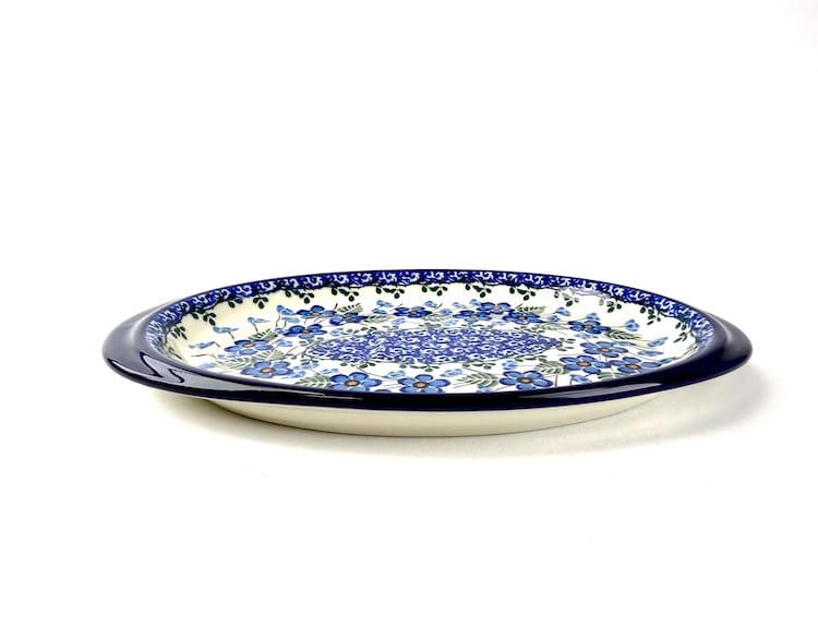 469 Bunzlau Serveer Schaaltje 2272X - 469 (Bunzlau). 469 Bunzlau Serveer Schaaltje 2272X Onderbordje voor een roomstel of voor een mok met een koekje  met een ronde uitsparing.