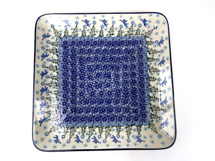 583 Bunzlau Vierkante Serveerschaal 28x28cm 1675X - 583 (Bunzlau). 583 Bunzlau Vierkante Serveerschaal 28x28cm 1675X Grote serveerschaal voor o.