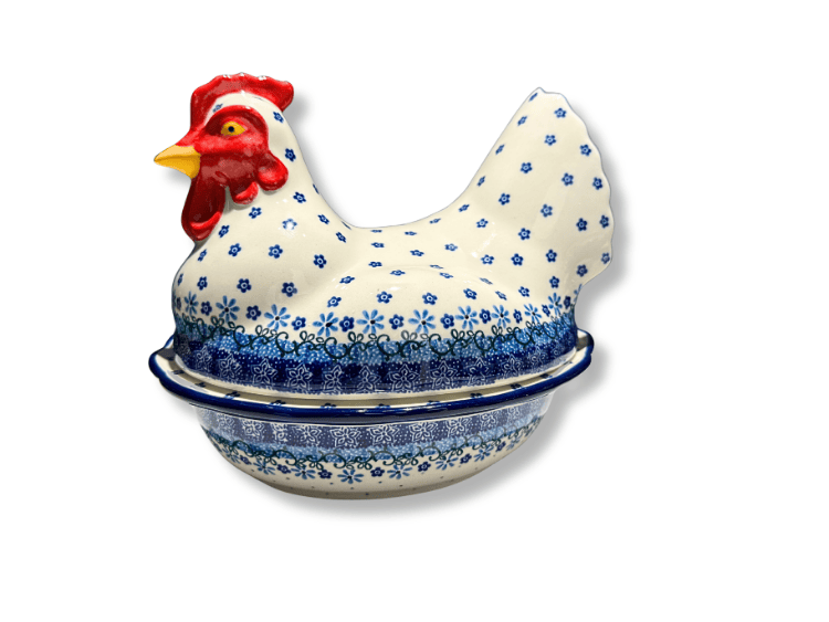 D43 Bunzlau Kip - Dekschaal 1832X - D43 (Bunzlau). D43 Bunzlau Kip - dekschaal 1832X Ovenschaal Prachtige dekschaal